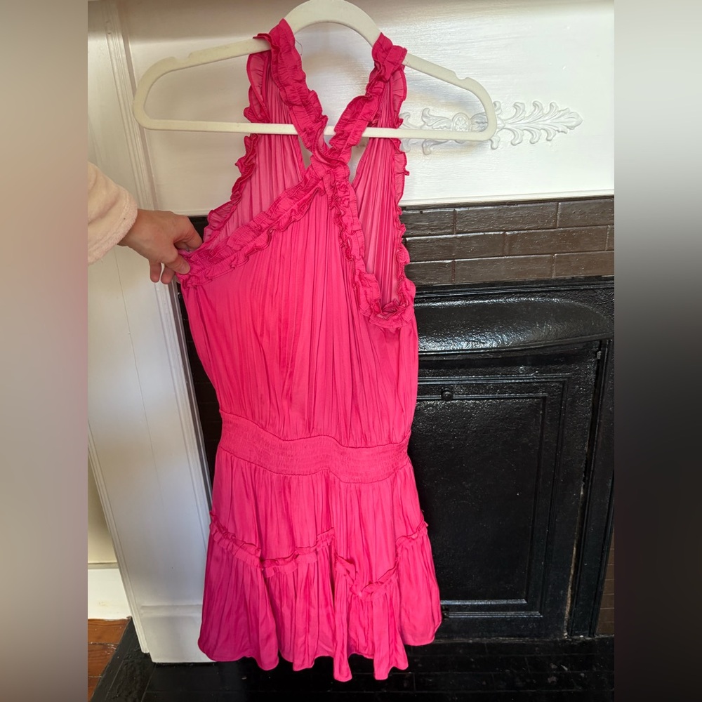 Pink Ruffled Sleeveless Maxi Dress